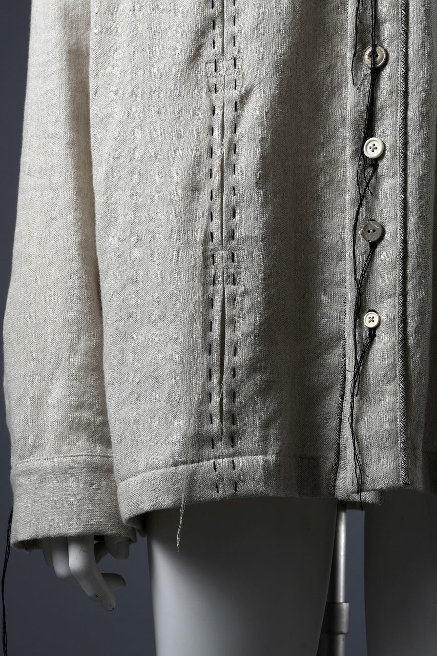 A TENTATIVE ATELIER Abel G. PIPING POCKET WORKER SHIRT (DIRTY WHITE) - Image 9