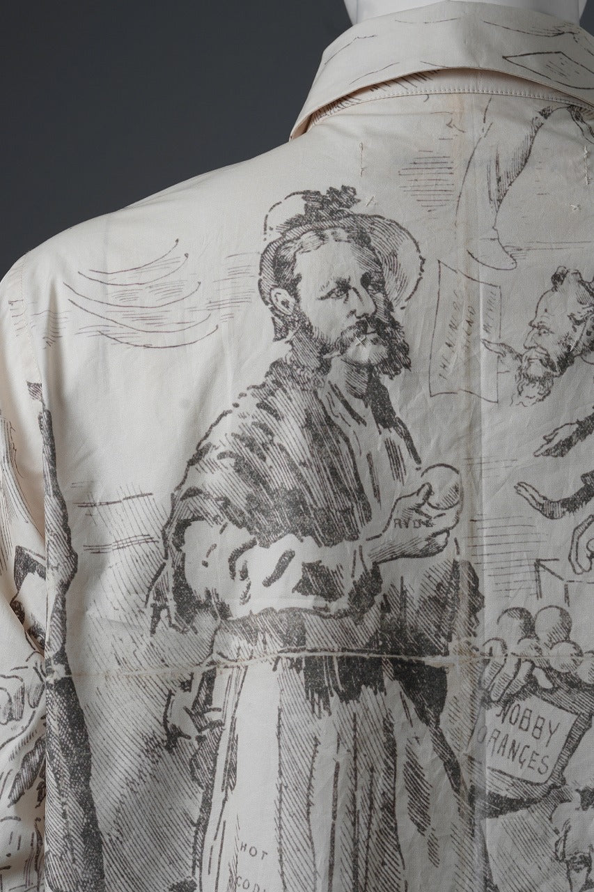 A TENTATIVE ATELIER Alvin REPLICA BIG EDGE PRINT SHIRT (NATURAL) - Image 11
