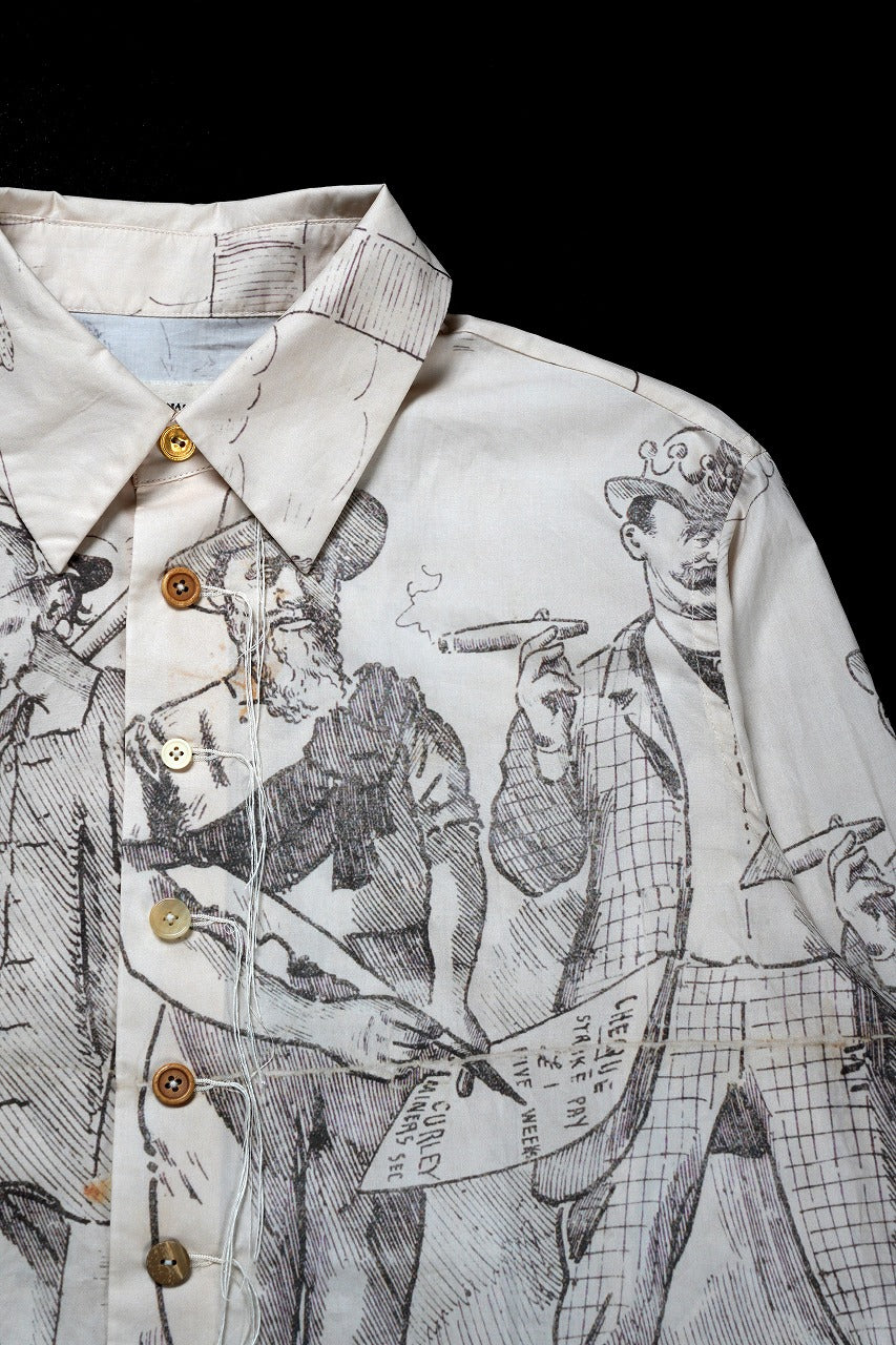 A TENTATIVE ATELIER Alvin REPLICA BIG EDGE PRINT SHIRT (NATURAL) - Image 16