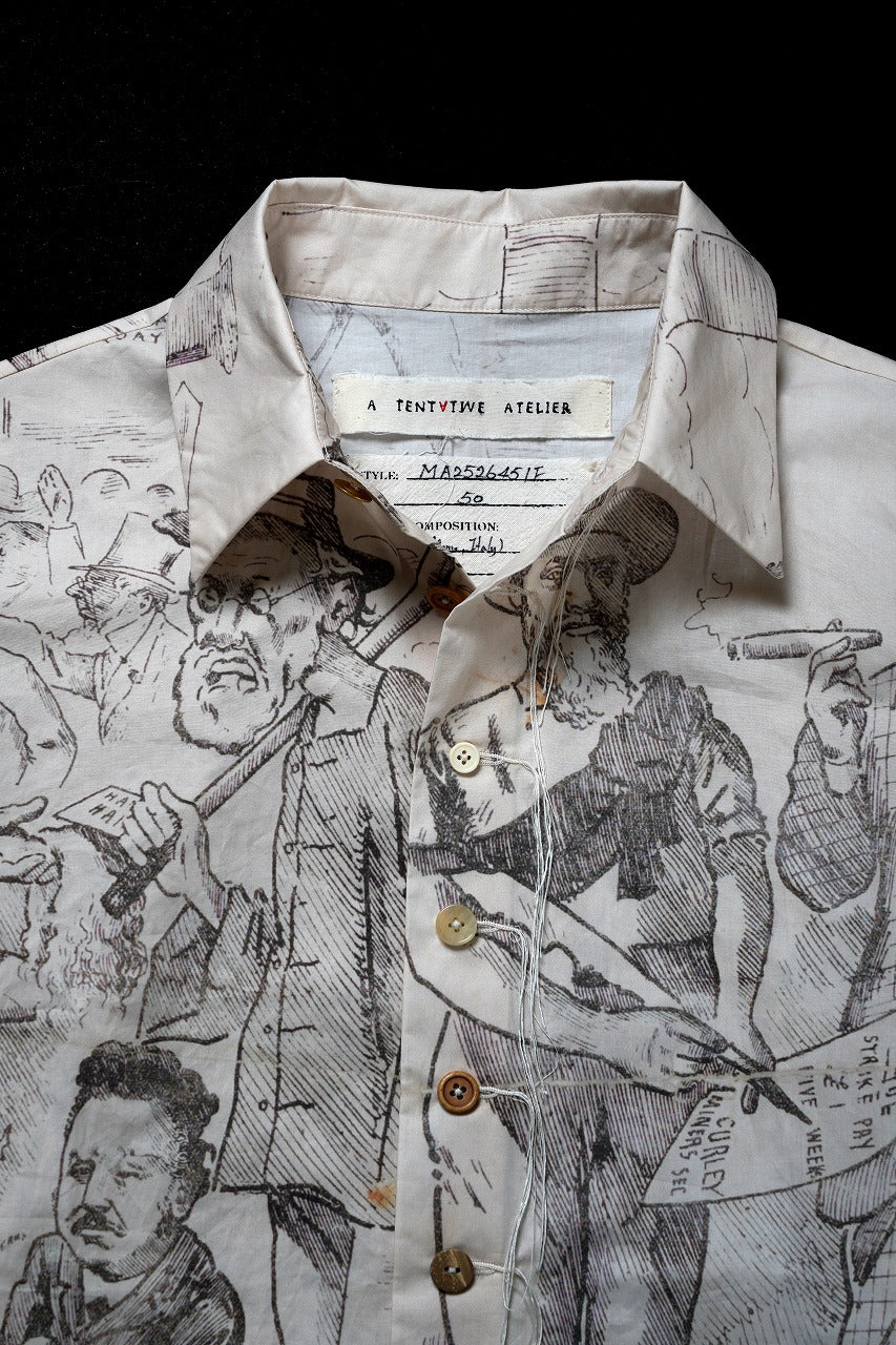 A TENTATIVE ATELIER Alvin REPLICA BIG EDGE PRINT SHIRT (NATURAL) - Image 18