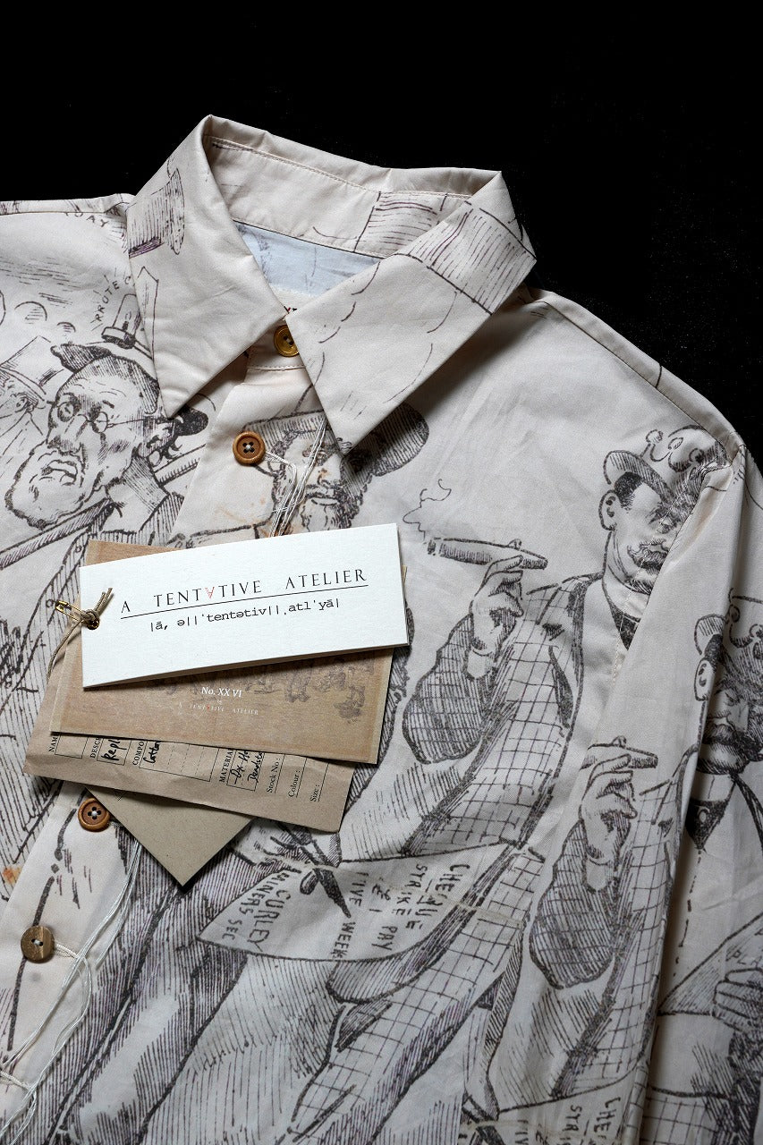 A TENTATIVE ATELIER Alvin REPLICA BIG EDGE PRINT SHIRT (NATURAL) - Image 22