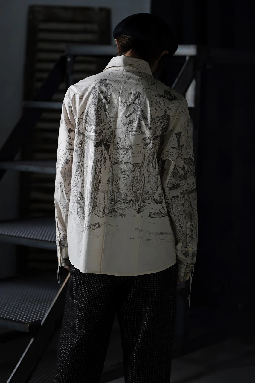A TENTATIVE ATELIER Alvin REPLICA BIG EDGE PRINT SHIRT (NATURAL) - Image 31