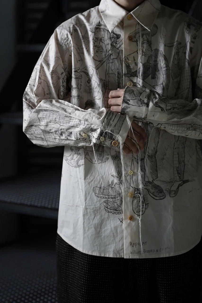 A TENTATIVE ATELIER Alvin REPLICA BIG EDGE PRINT SHIRT (NATURAL) - Image 32