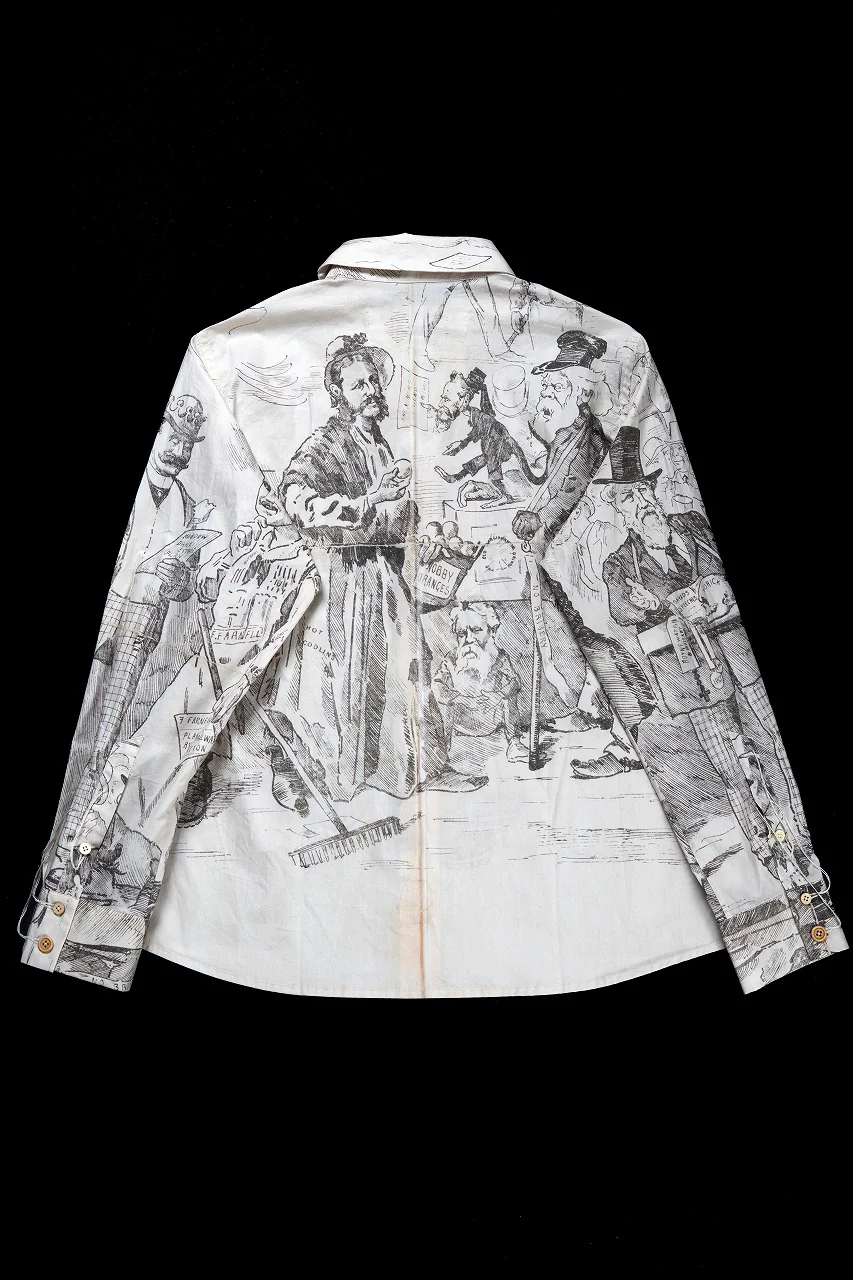 A TENTATIVE ATELIER Alvin REPLICA BIG EDGE PRINT SHIRT (NATURAL) - Image 6