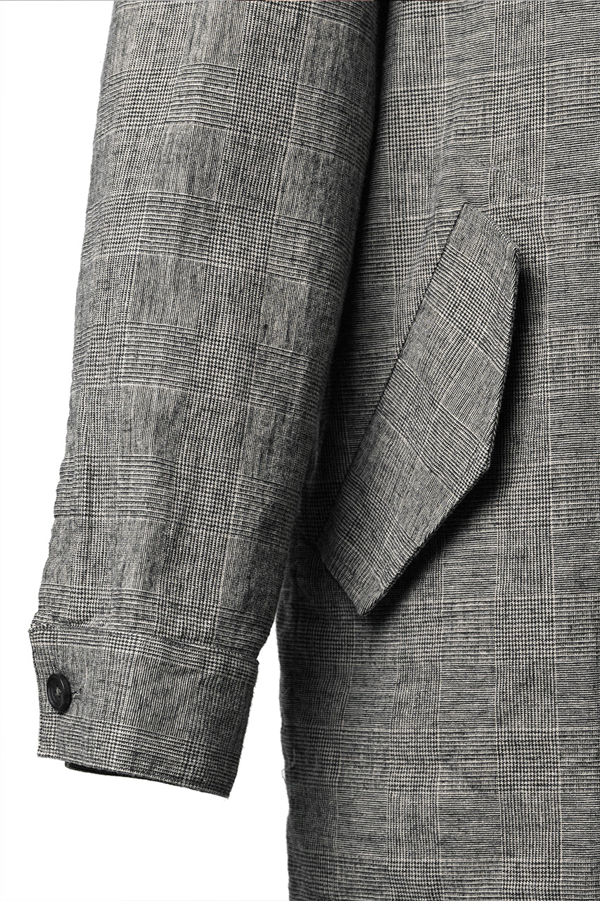 A TENTATIVE ATELIER Branka WASHED HOUNDSTOOTH OVERSIZE HOODY (DARK BROWN) - Image 7