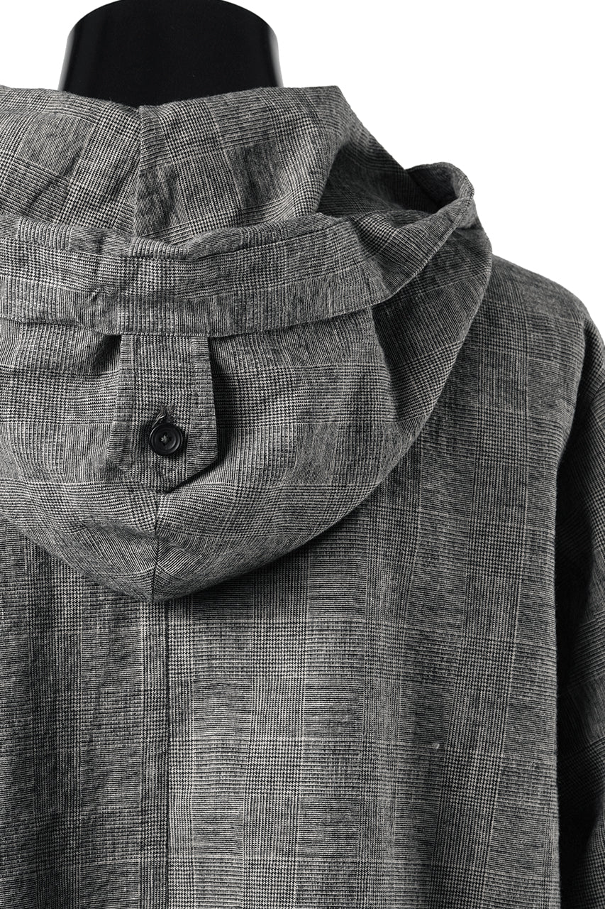 A TENTATIVE ATELIER Branka WASHED HOUNDSTOOTH OVERSIZE HOODY (DARK BROWN) - Image 8