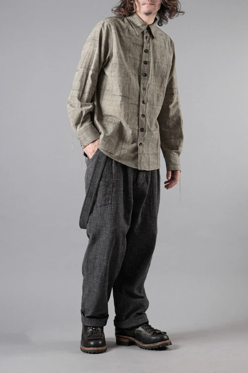 A TENTATIVE ATELIER exclusive Alvin BLOCK PRINT SHIRT (BLACK BEIGE) - Image 13