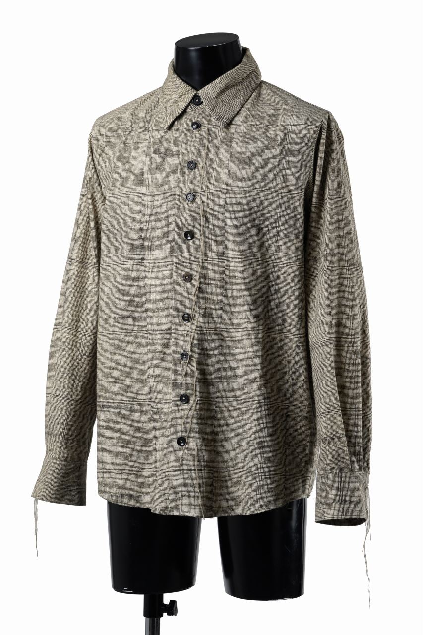 A TENTATIVE ATELIER exclusive Alvin BLOCK PRINT SHIRT (BLACK BEIGE) - Image 3