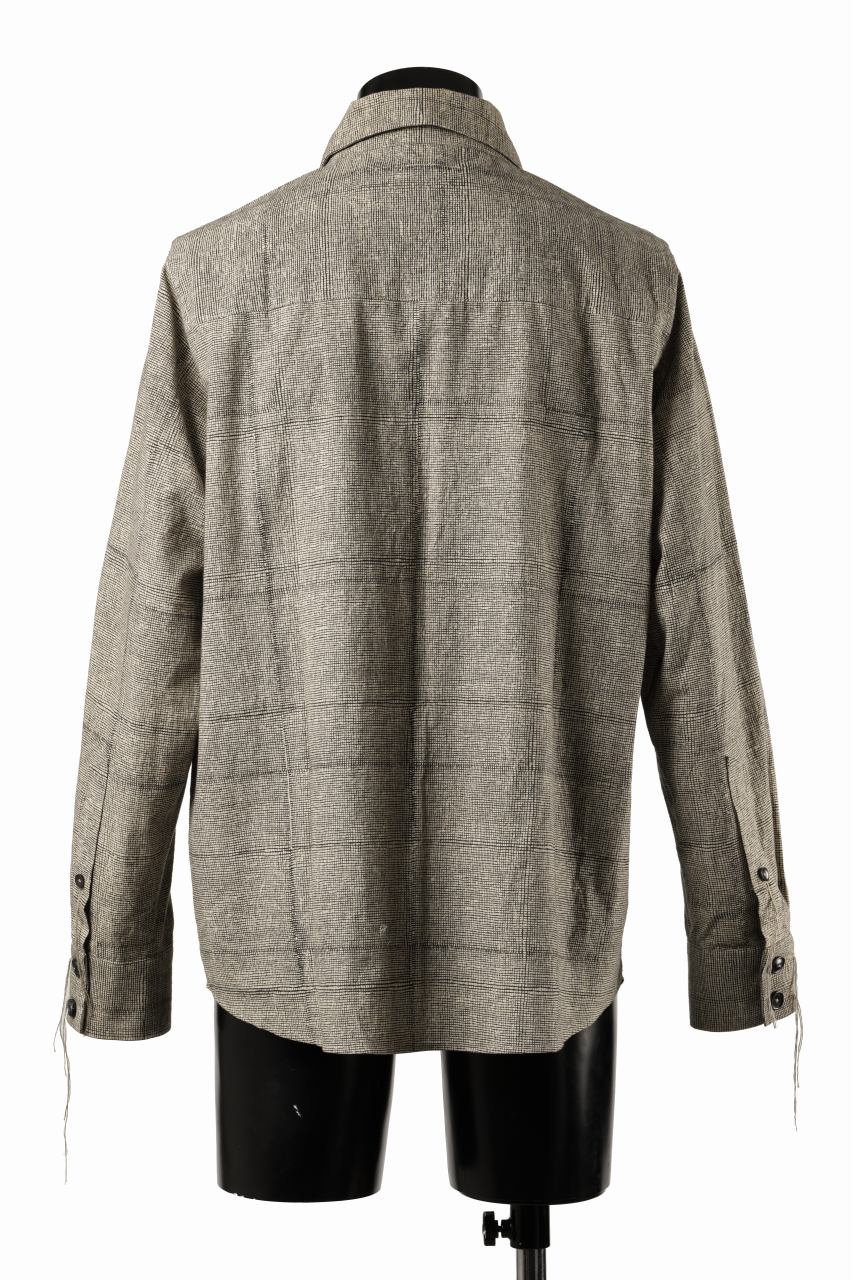 A TENTATIVE ATELIER exclusive Alvin BLOCK PRINT SHIRT (BLACK BEIGE) - Image 4