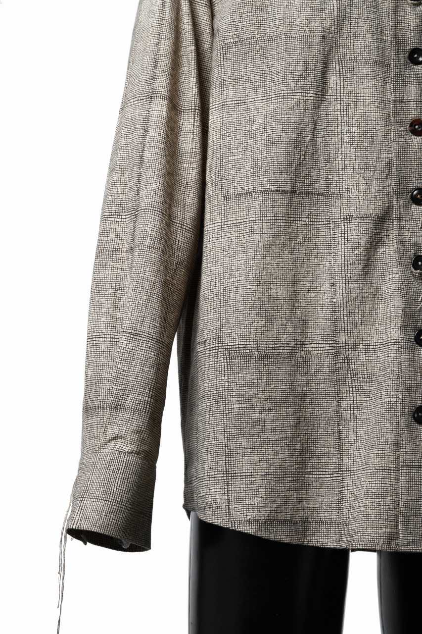 A TENTATIVE ATELIER exclusive Alvin BLOCK PRINT SHIRT (BLACK BEIGE) - Image 5