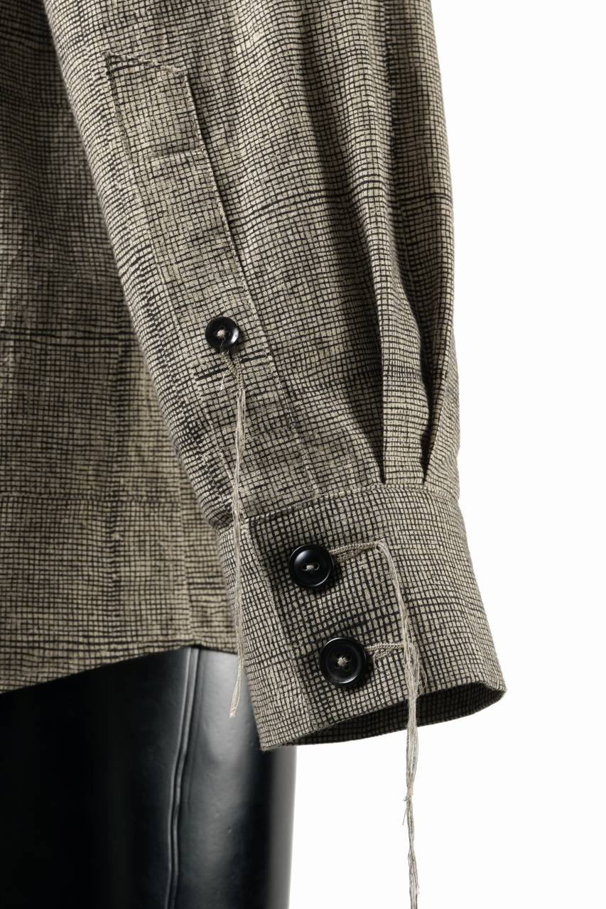 A TENTATIVE ATELIER exclusive Alvin BLOCK PRINT SHIRT (BLACK BEIGE) - Image 6