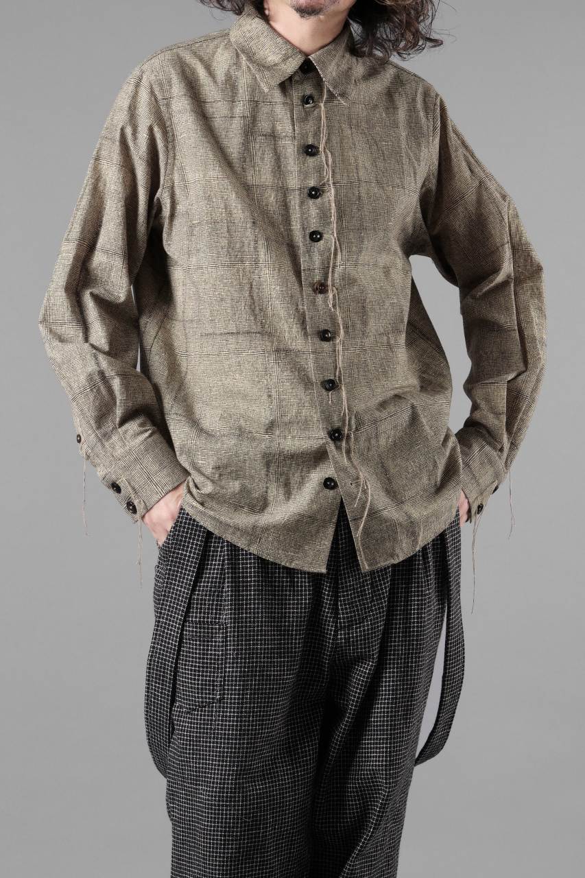 A TENTATIVE ATELIER exclusive Alvin BLOCK PRINT SHIRT (BLACK BEIGE) - Image 7
