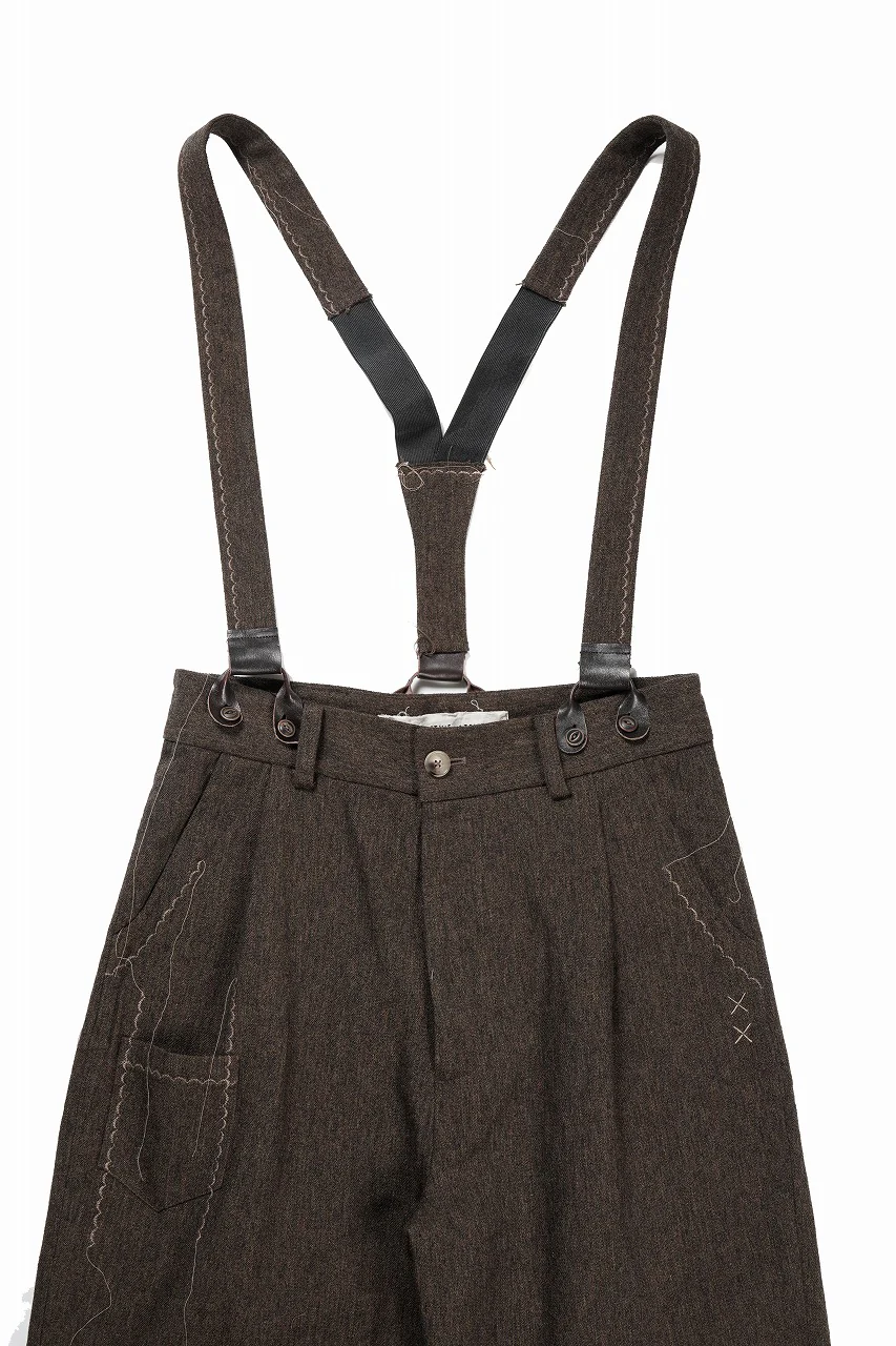 A TENTATIVE ATELIER exclusive George II  PAINTER`S CROSS WOOLEN BAND PANTS (MILYTARY GREEN) - Image 10