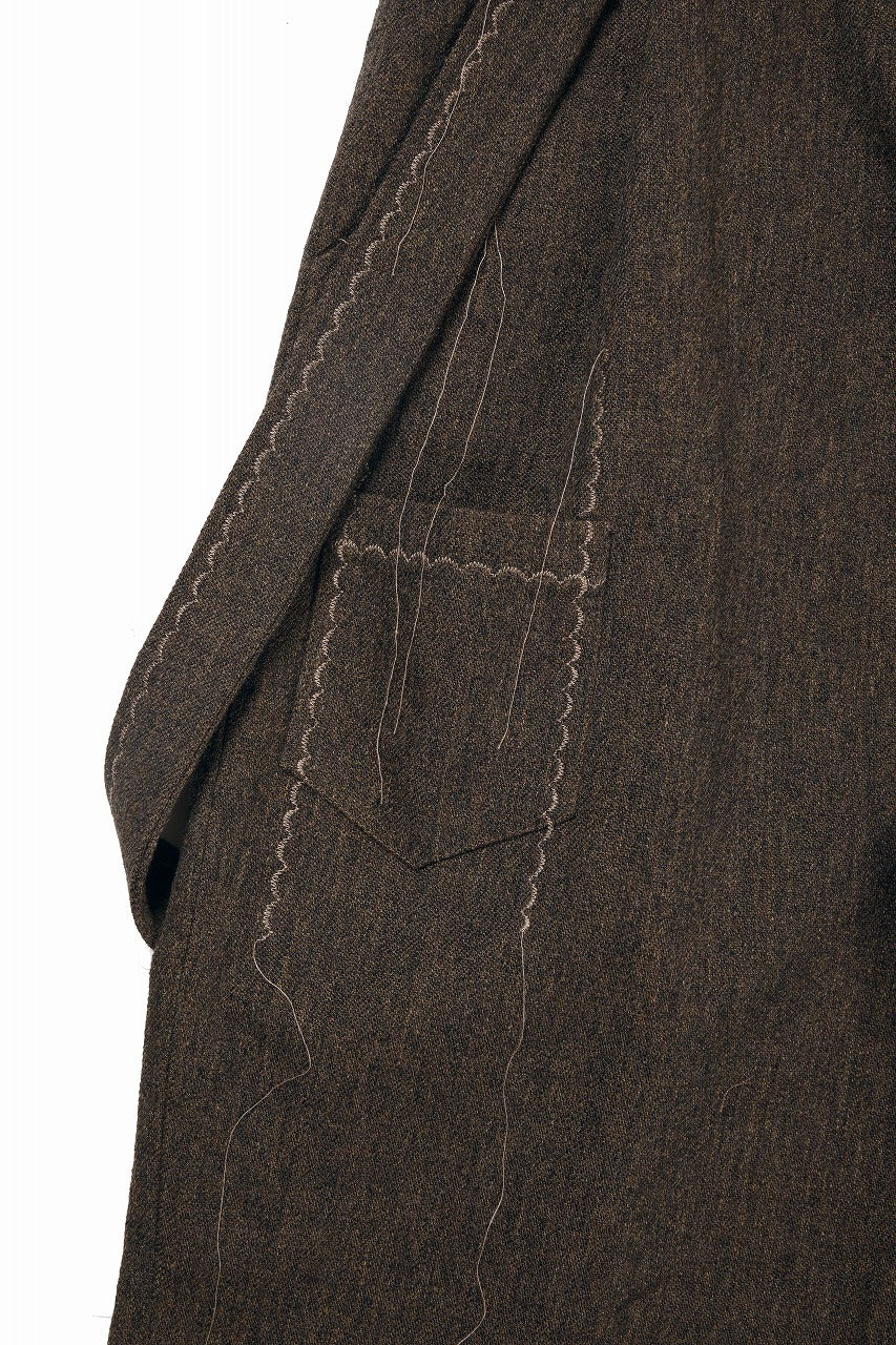A TENTATIVE ATELIER exclusive George II  PAINTER`S CROSS WOOLEN BAND PANTS (MILYTARY GREEN) - Image 7