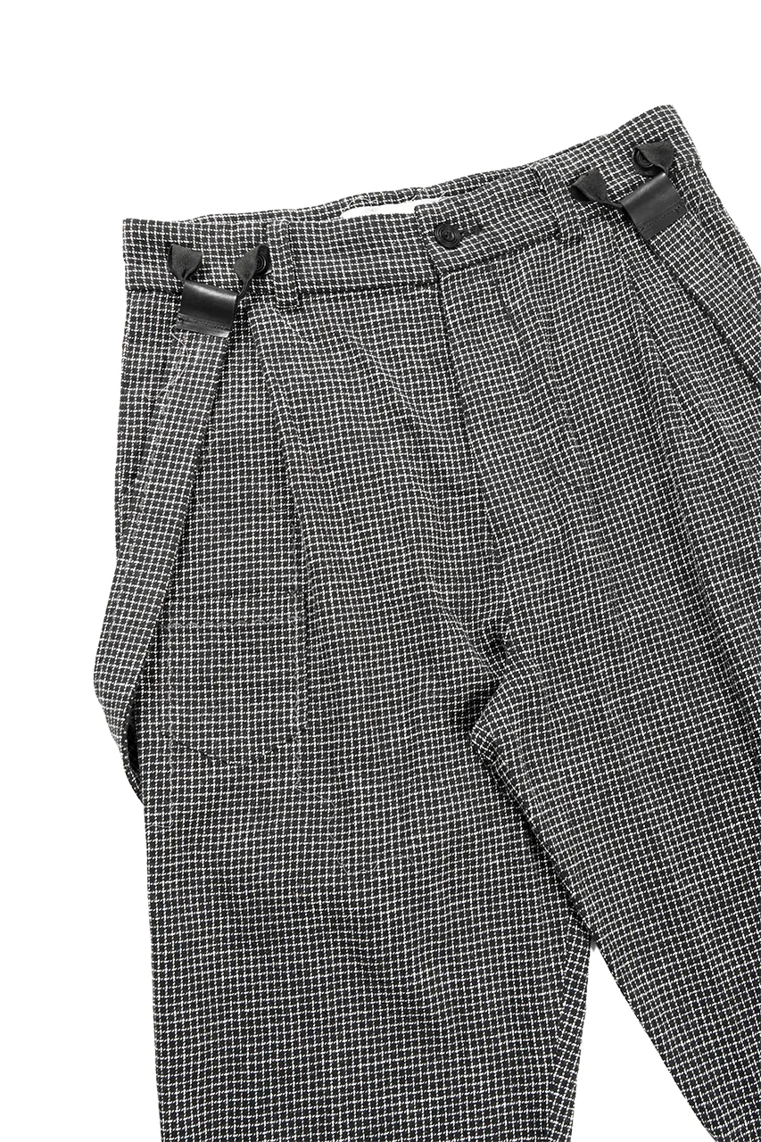 A TENTATIVE ATELIER exclusive George II PAINTER'S CROSS BAND PANTS (BLACK) - Image 7