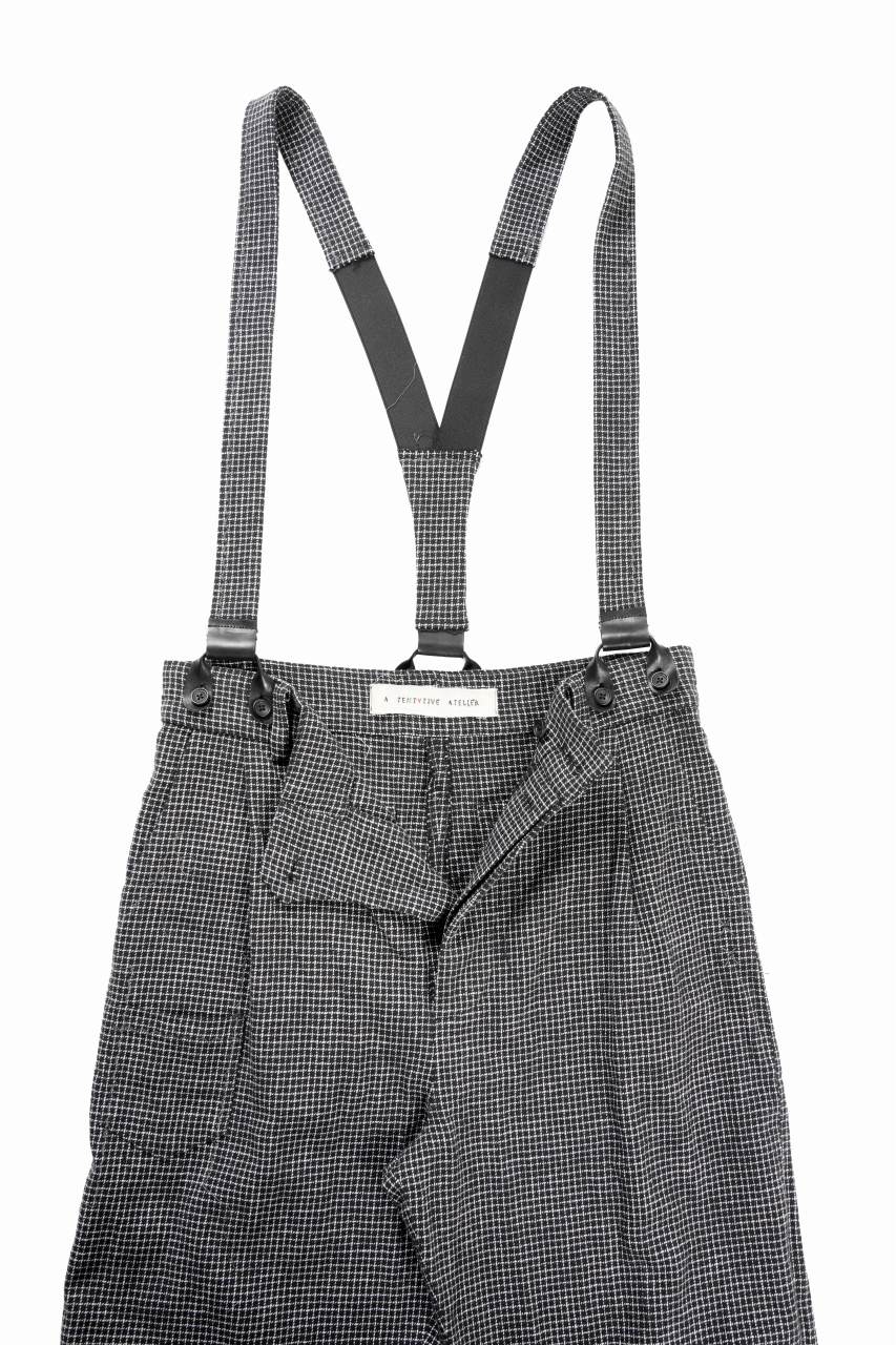 A TENTATIVE ATELIER exclusive George II PAINTER'S CROSS BAND PANTS (BLACK) - Image 9