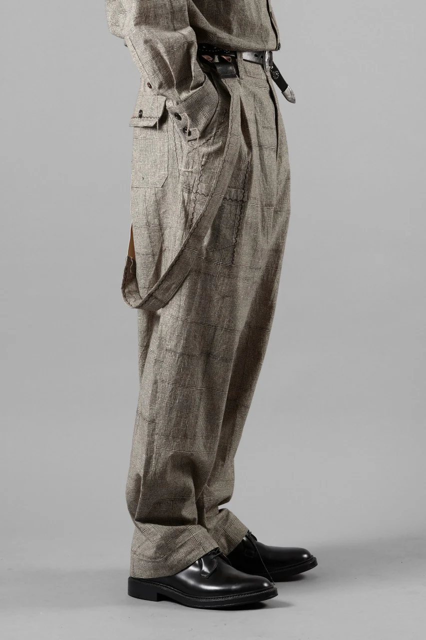 A TENTATIVE ATELIER exclusive George II PAINTER'S CROSS BAND PANTS (BLACK BEIGE) - Image 12