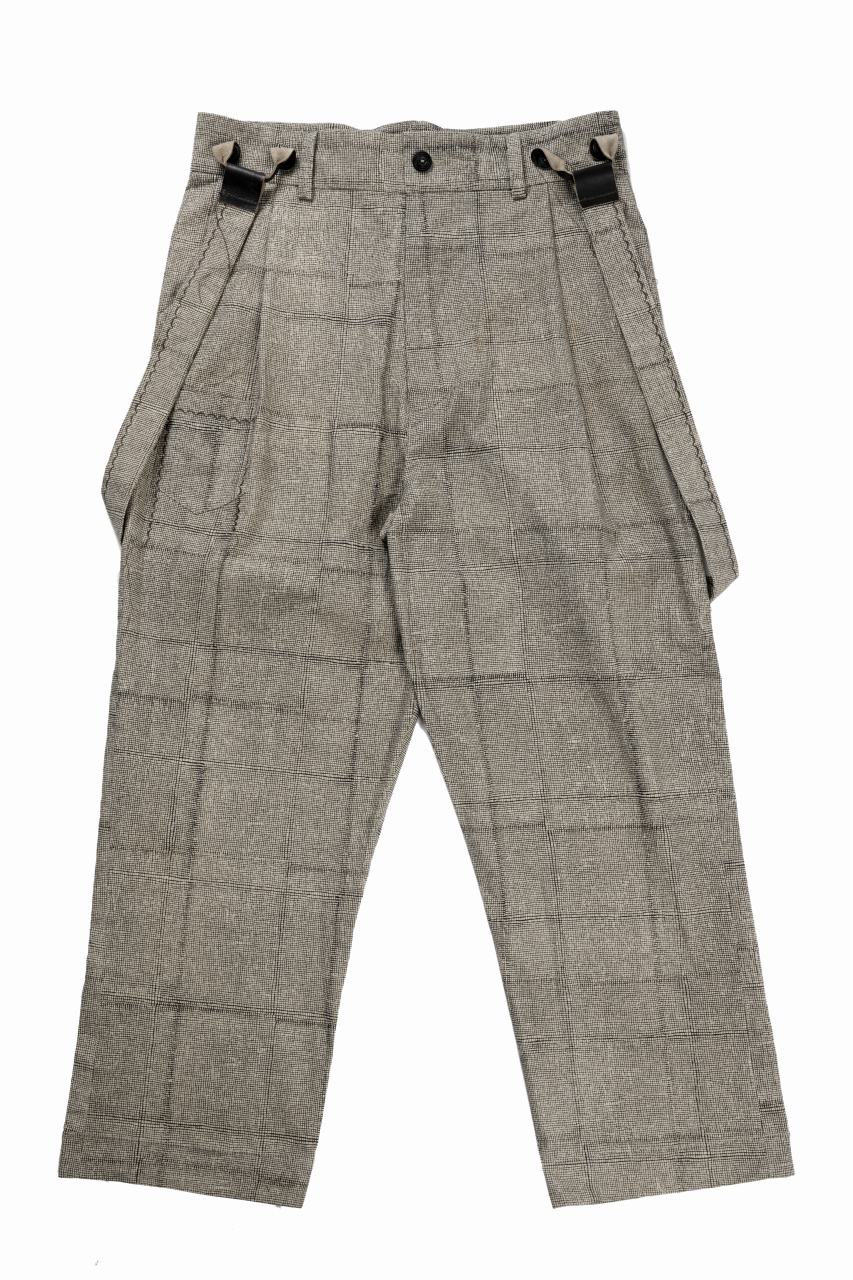 A TENTATIVE ATELIER exclusive George II PAINTER'S CROSS BAND PANTS (BLACK BEIGE) - Image 3