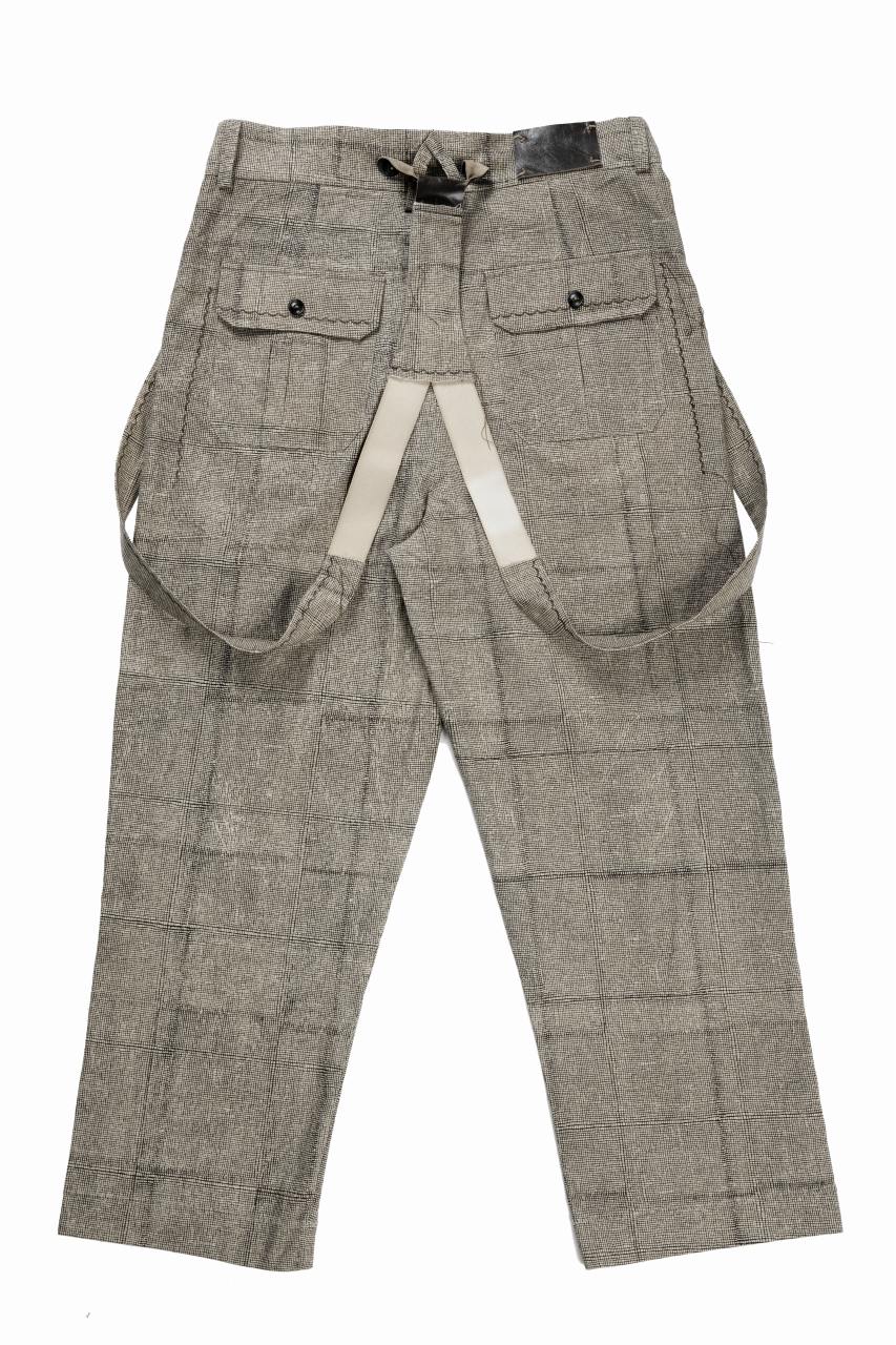 A TENTATIVE ATELIER exclusive George II PAINTER'S CROSS BAND PANTS (BLACK BEIGE) - Image 4