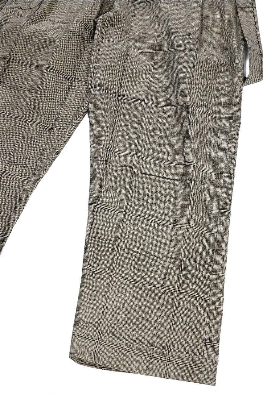 A TENTATIVE ATELIER exclusive George II PAINTER'S CROSS BAND PANTS (BLACK BEIGE) - Image 5