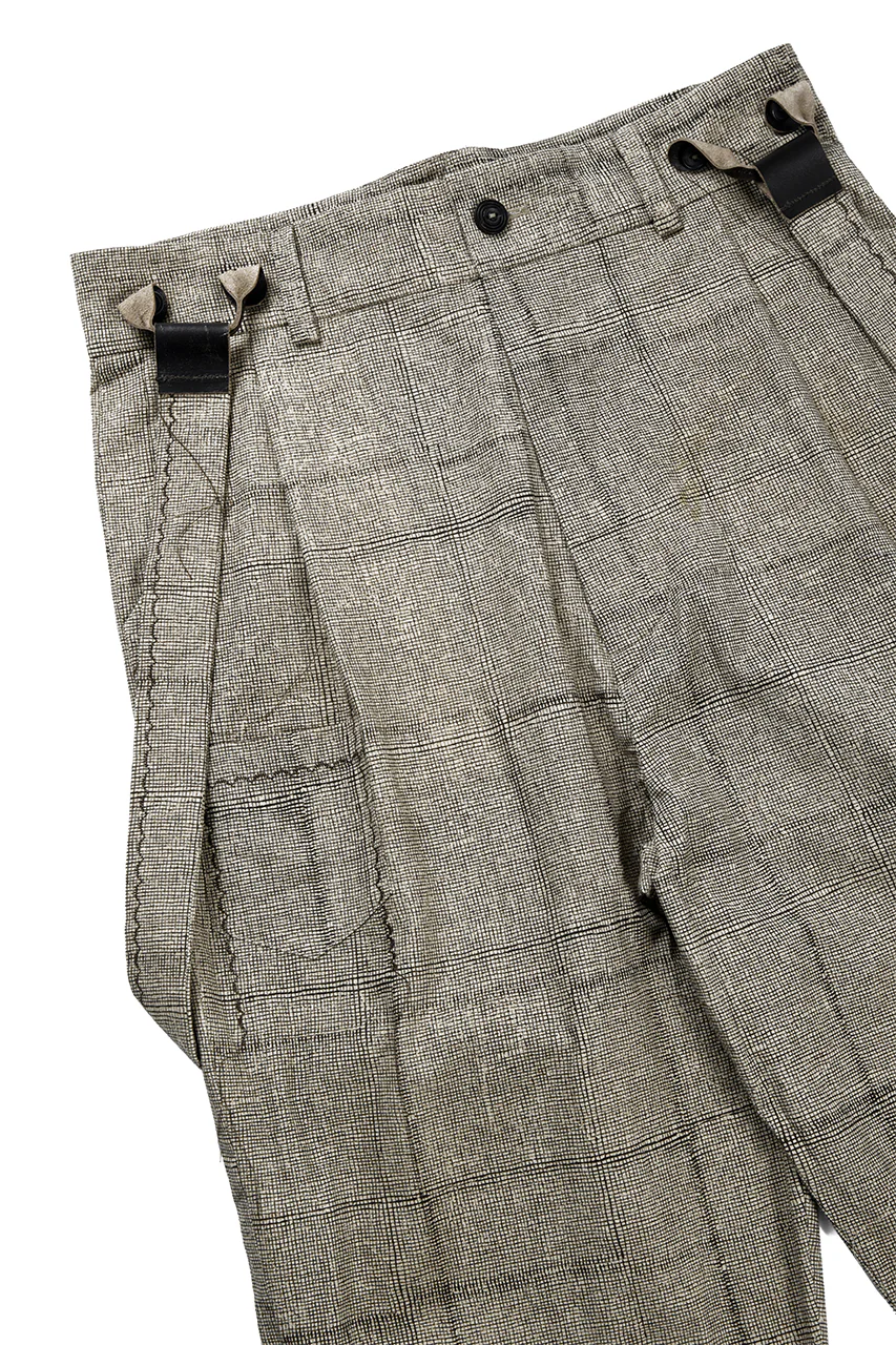 A TENTATIVE ATELIER exclusive George II PAINTER'S CROSS BAND PANTS (BLACK BEIGE) - Image 6