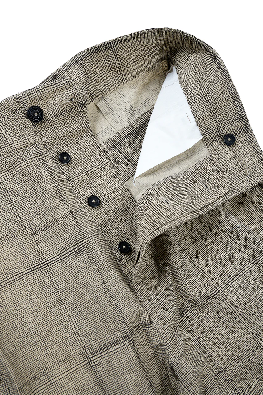 A TENTATIVE ATELIER exclusive George II PAINTER'S CROSS BAND PANTS (BLACK BEIGE) - Image 7
