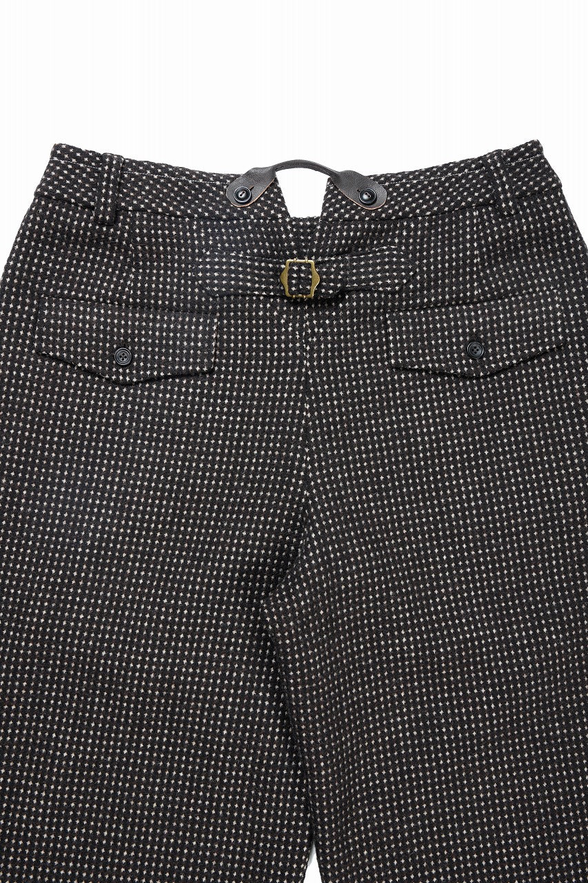 A TENTATIVE ATELIER exclusive George BUTTONED JACQUARD WORKER PANTS (DARK BROWN) - Image 13