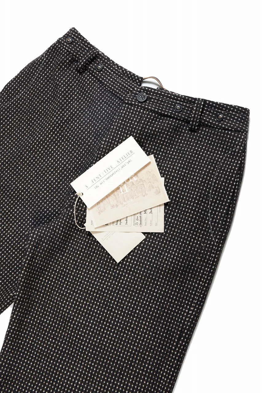 A TENTATIVE ATELIER exclusive George BUTTONED JACQUARD WORKER PANTS (DARK BROWN) - Image 15