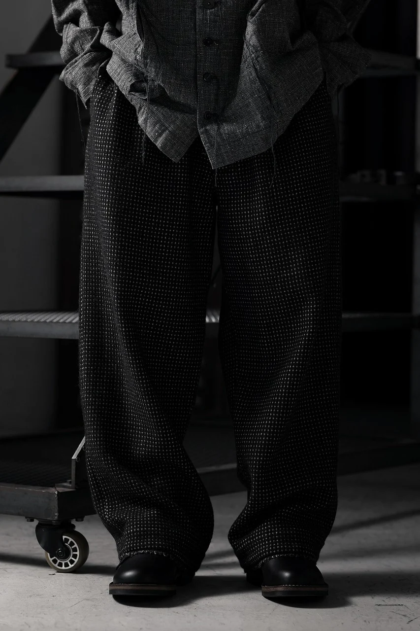A TENTATIVE ATELIER exclusive George BUTTONED JACQUARD WORKER PANTS (DARK BROWN) - Image 19