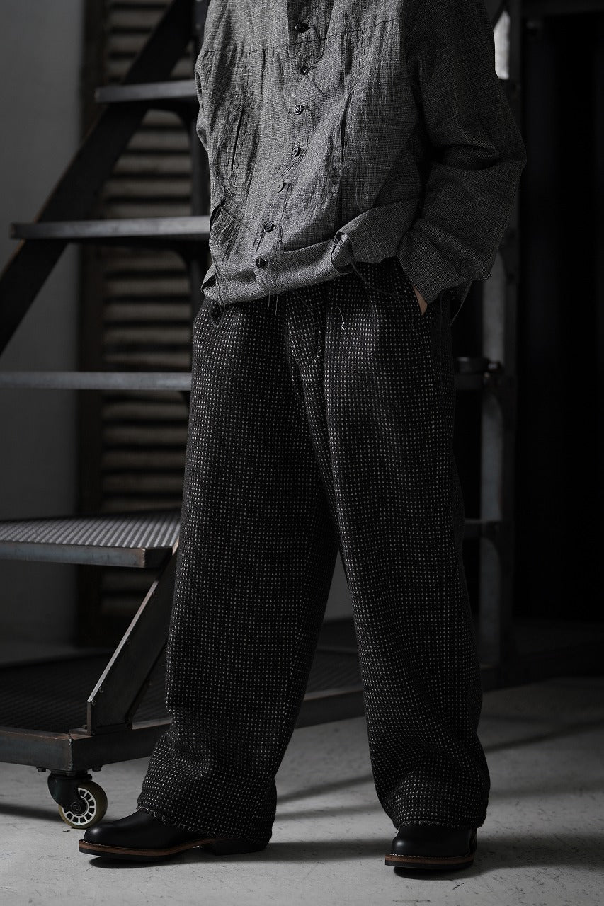 A TENTATIVE ATELIER exclusive George BUTTONED JACQUARD WORKER PANTS (DARK BROWN) - Image 23