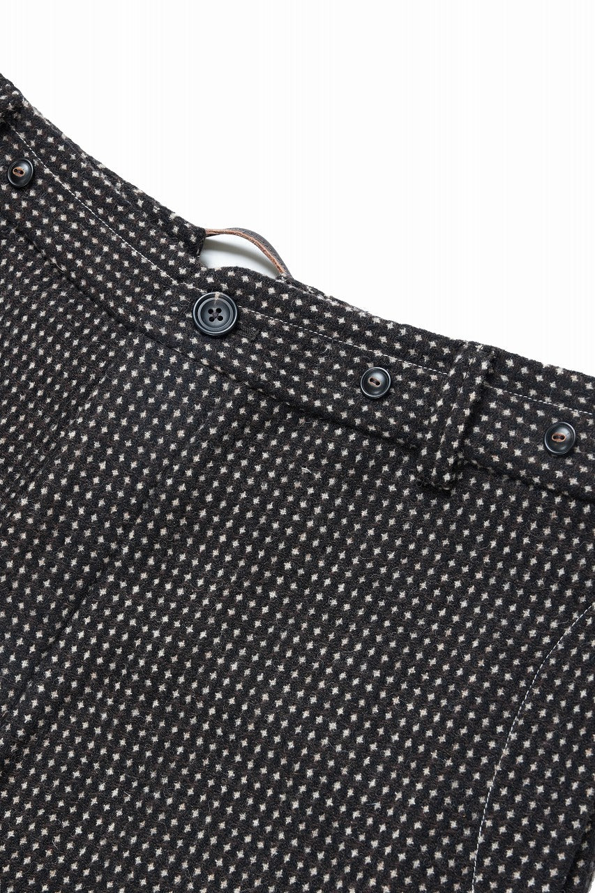 A TENTATIVE ATELIER exclusive George BUTTONED JACQUARD WORKER PANTS (DARK BROWN) - Image 7