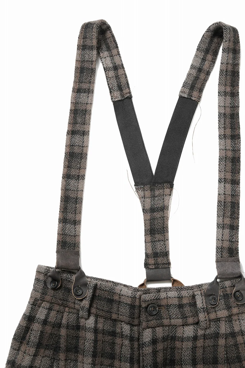 A TENTATIVE ATELIER George II PAINTER'S CROSS CHECK BAND PANTS (BROWN BLACK CHECK) - Image 10