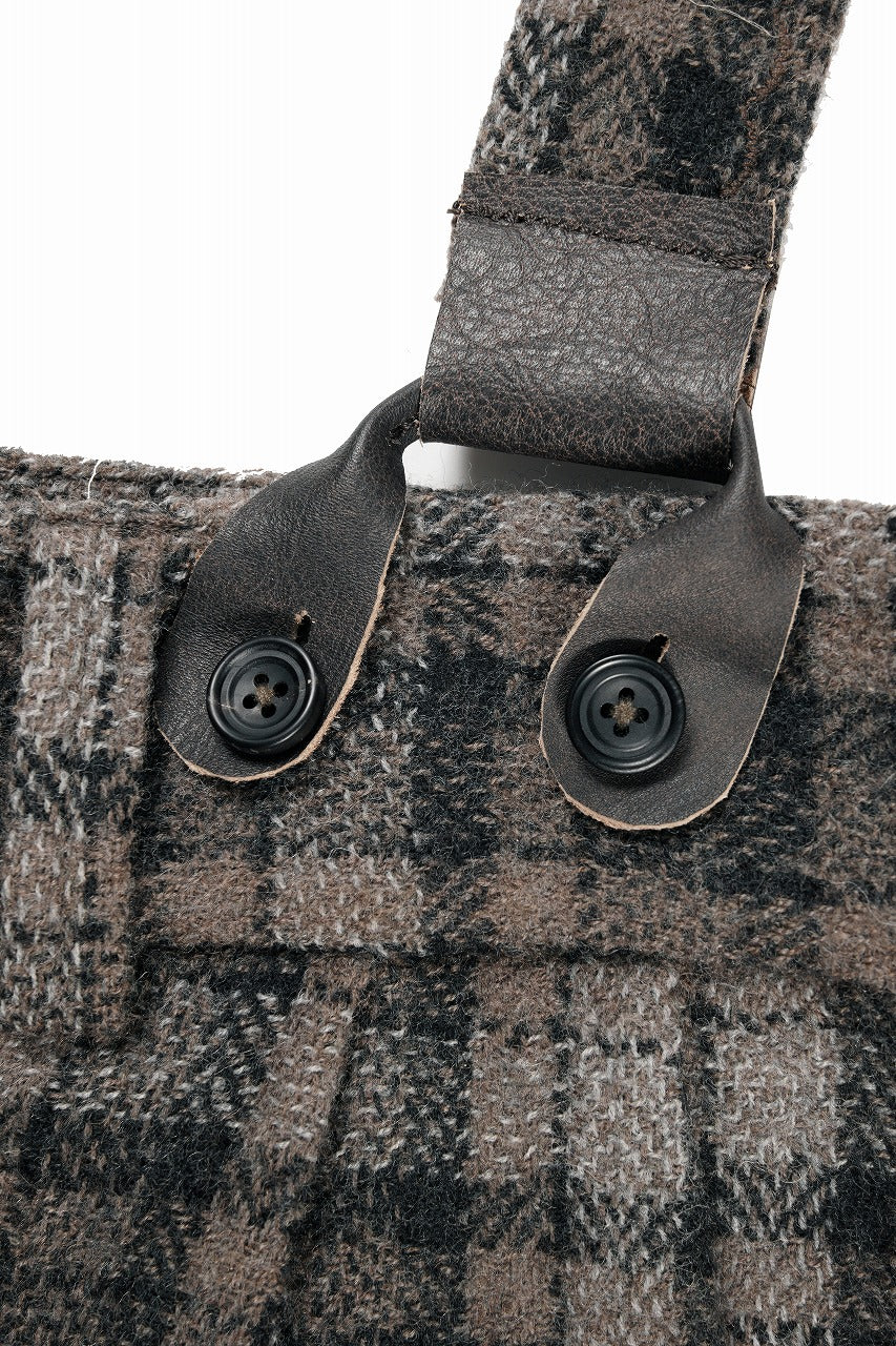 A TENTATIVE ATELIER George II PAINTER'S CROSS CHECK BAND PANTS (BROWN BLACK CHECK) - Image 12
