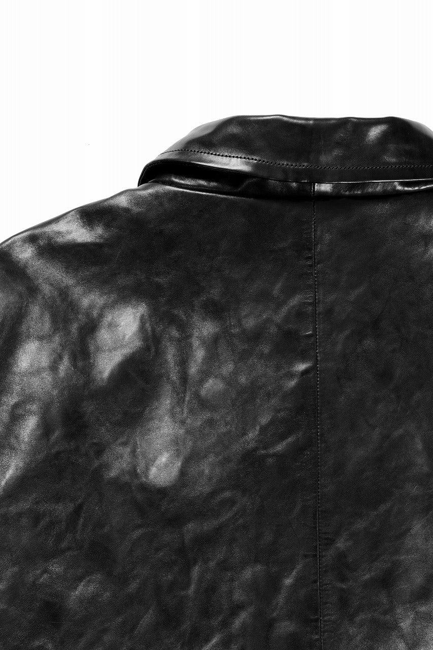 A TENTATIVE ATELIER MARCEL POOT LEATHER ZIPPER WORKER JACKET / VACCHETTA HORSE LEATHER (BLACK) - Image 19