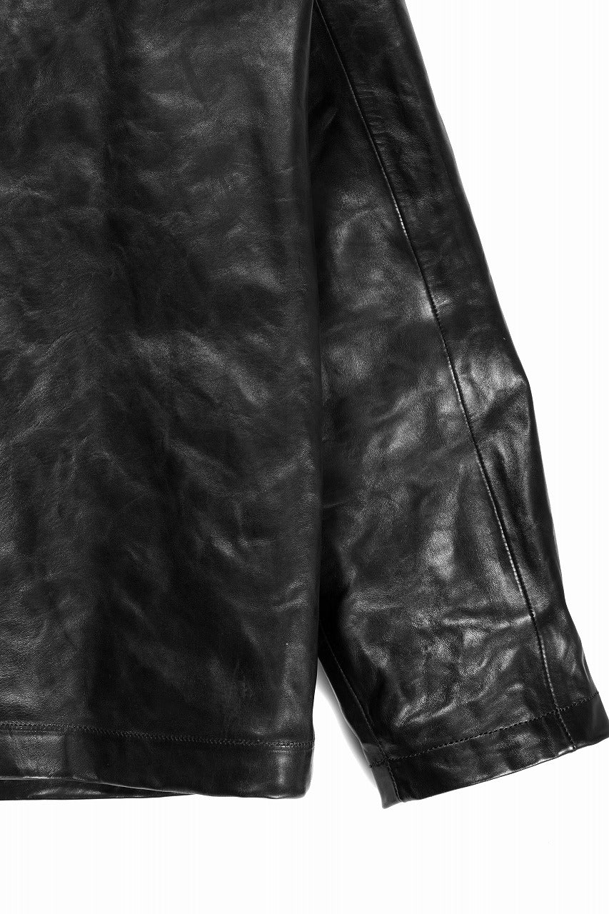 A TENTATIVE ATELIER MARCEL POOT LEATHER ZIPPER WORKER JACKET / VACCHETTA HORSE LEATHER (BLACK) - Image 20
