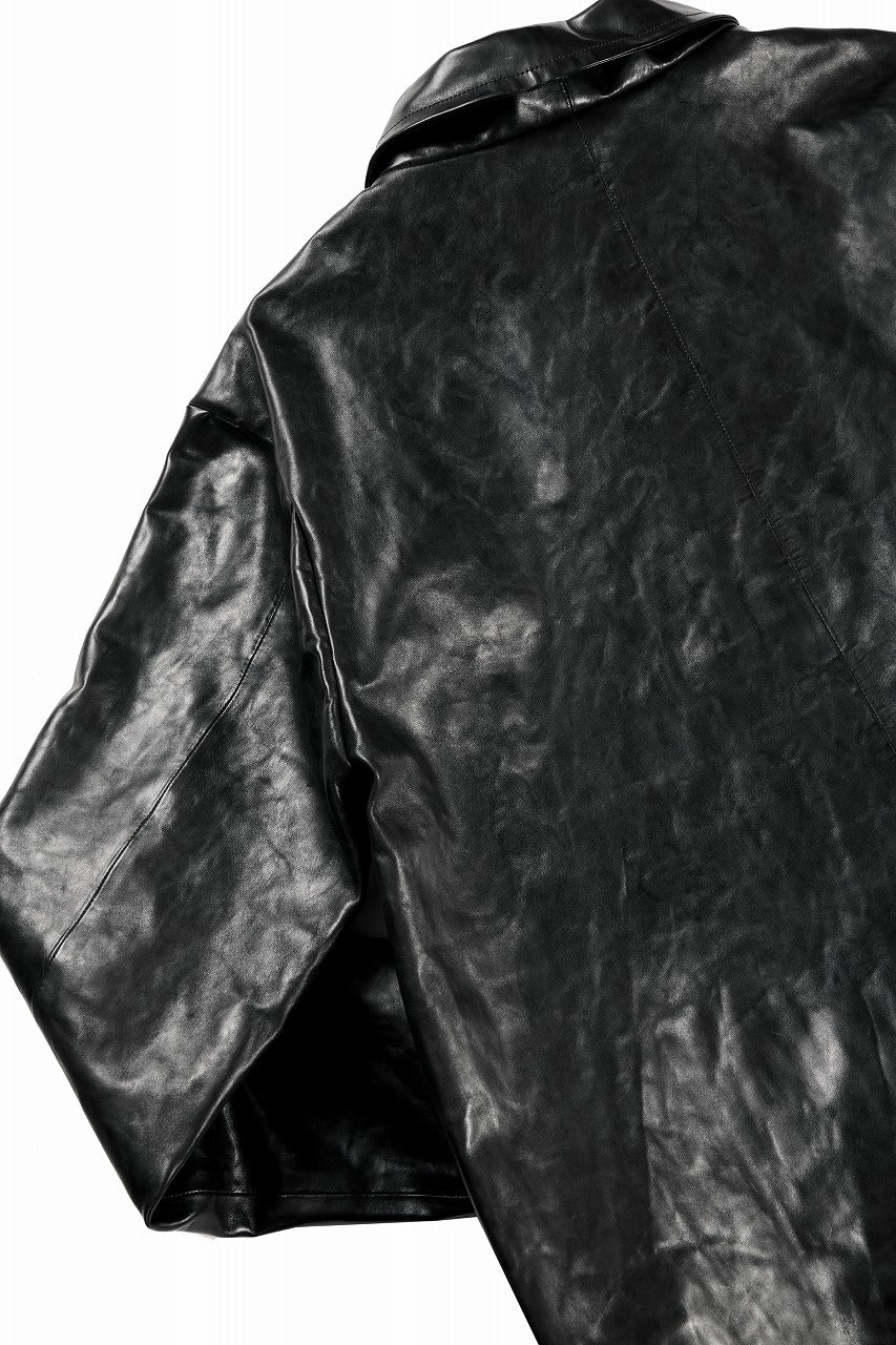A TENTATIVE ATELIER MARCEL POOT LEATHER ZIPPER WORKER JACKET / VACCHETTA HORSE LEATHER (BLACK) - Image 21