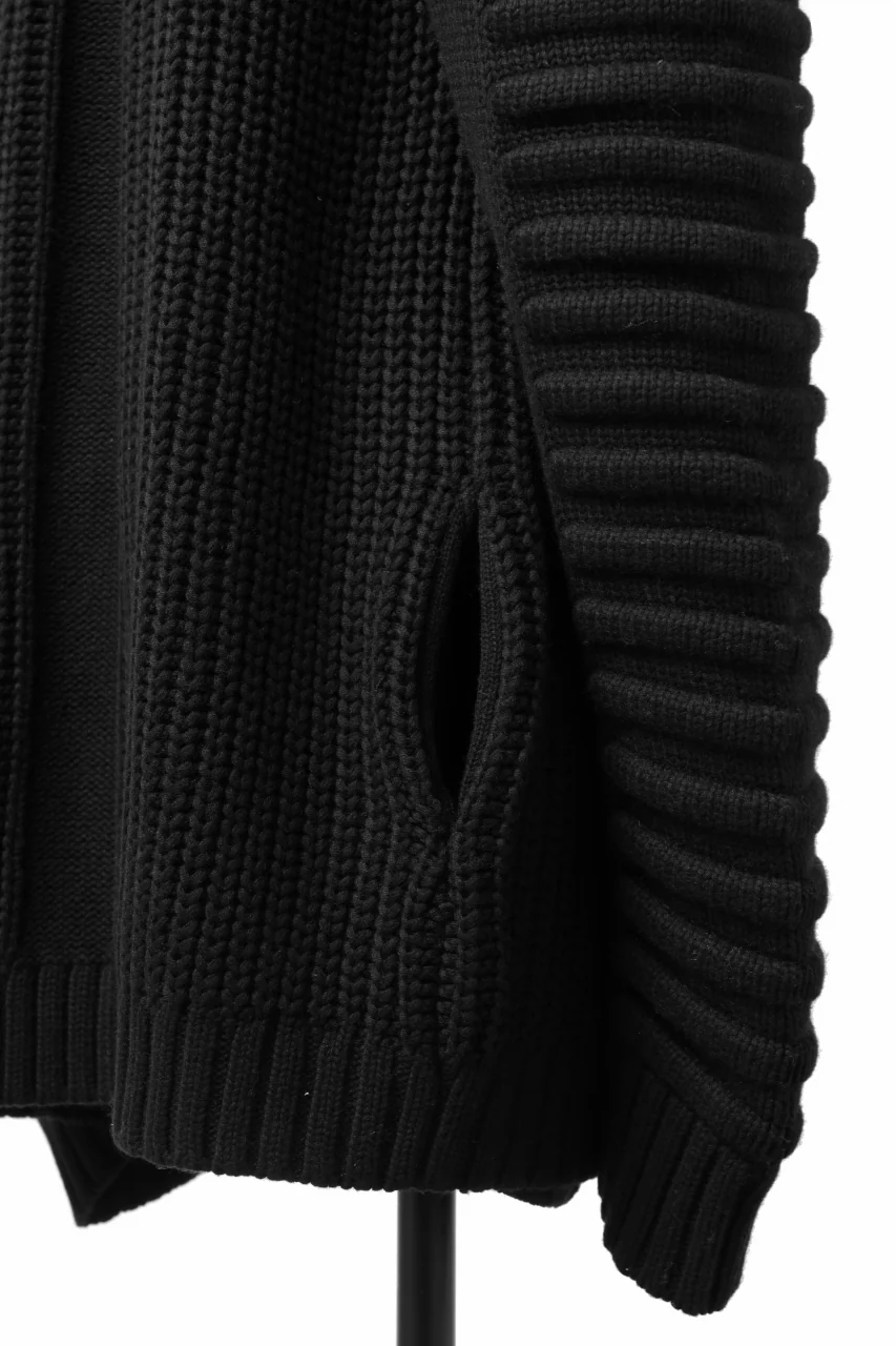 A.F ARTEFACT LOWGAUGE CABLE KNIT PULLOVER LADDER-SLEEVE (BLACK) - Image 22