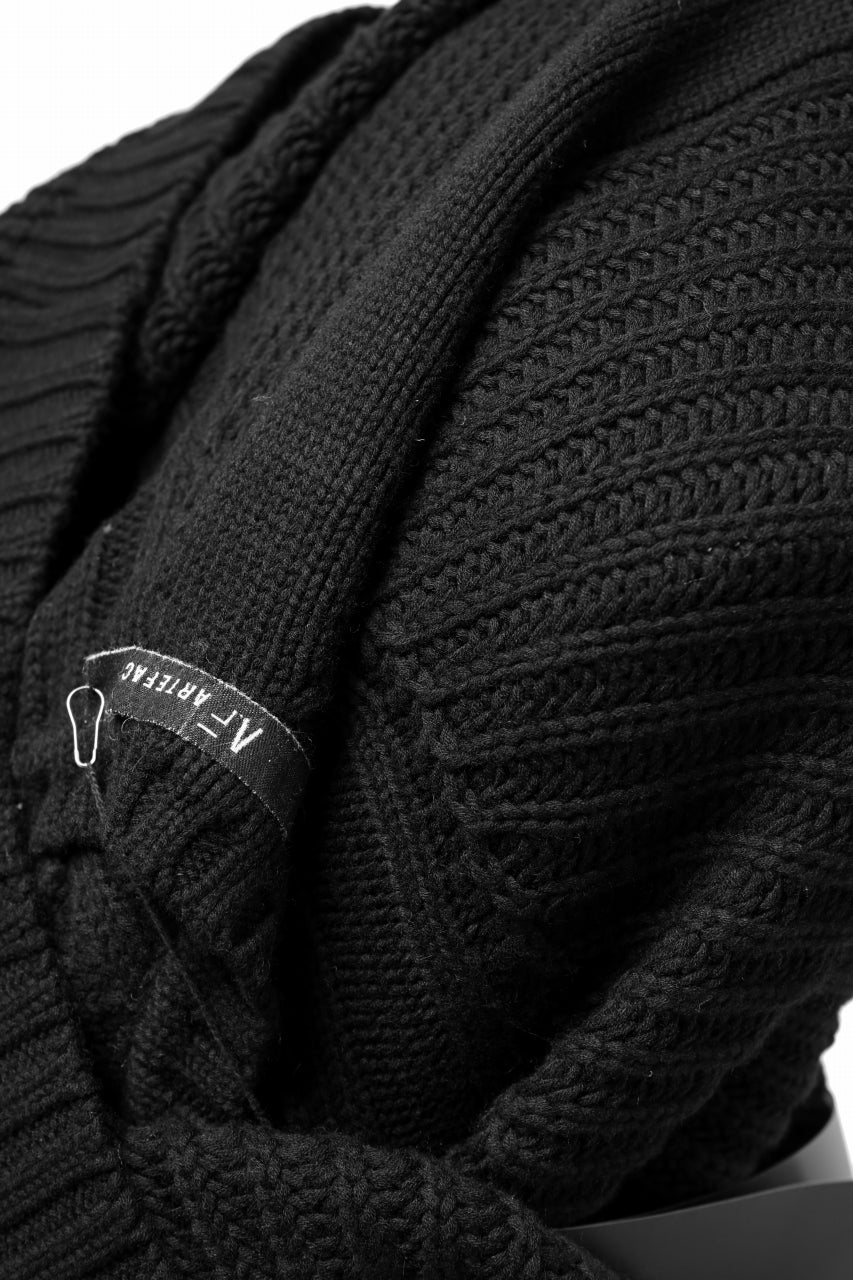 A.F ARTEFACT LOWGAUGE CABLE KNIT PULLOVER LADDER-SLEEVE (BLACK) - Image 23