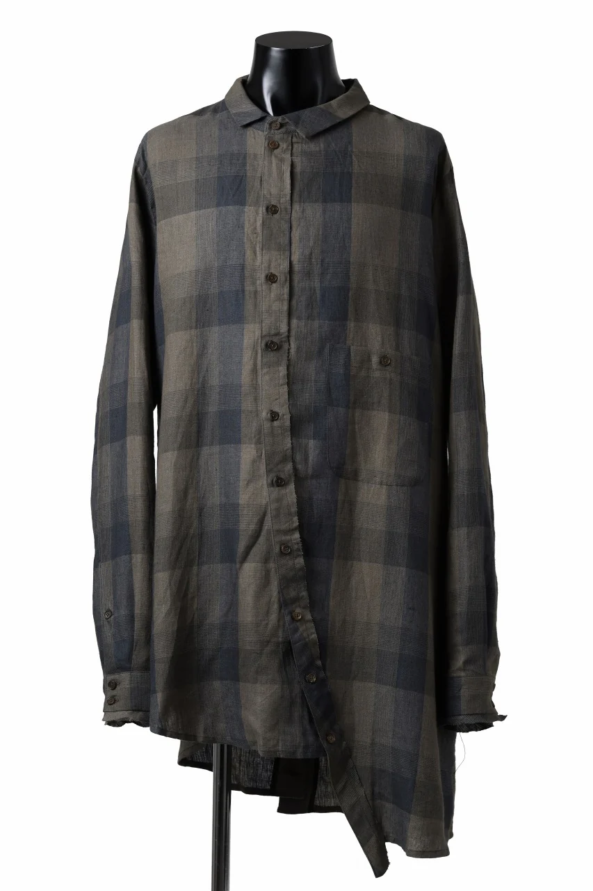 Aleksandr Manamis Asymmetry Shirt / Organic Linen (CHECKED)
