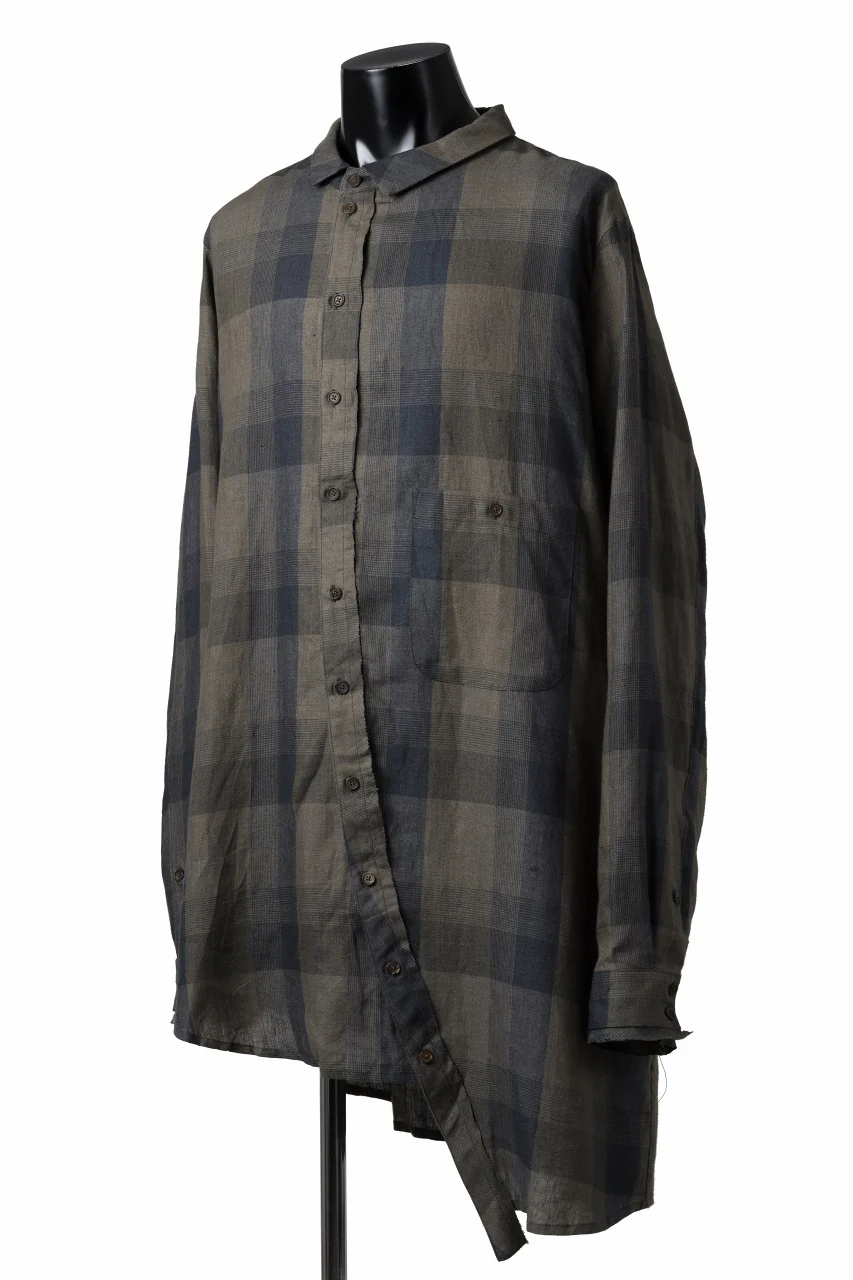 Aleksandr Manamis Asymmetry Shirt / Organic Linen (CHECKED) - Image 2