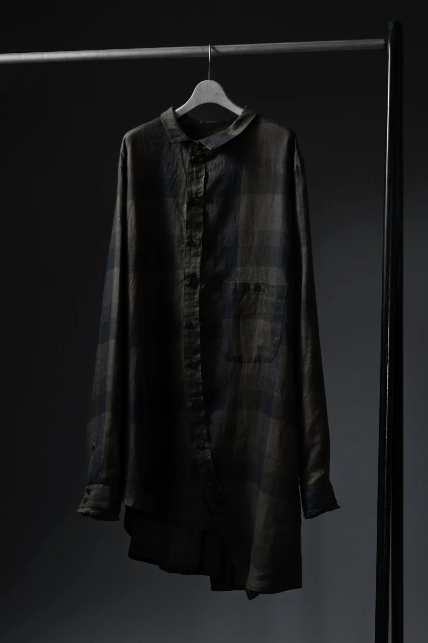 Aleksandr Manamis Asymmetry Shirt / Organic Linen (CHECKED) - Image 28