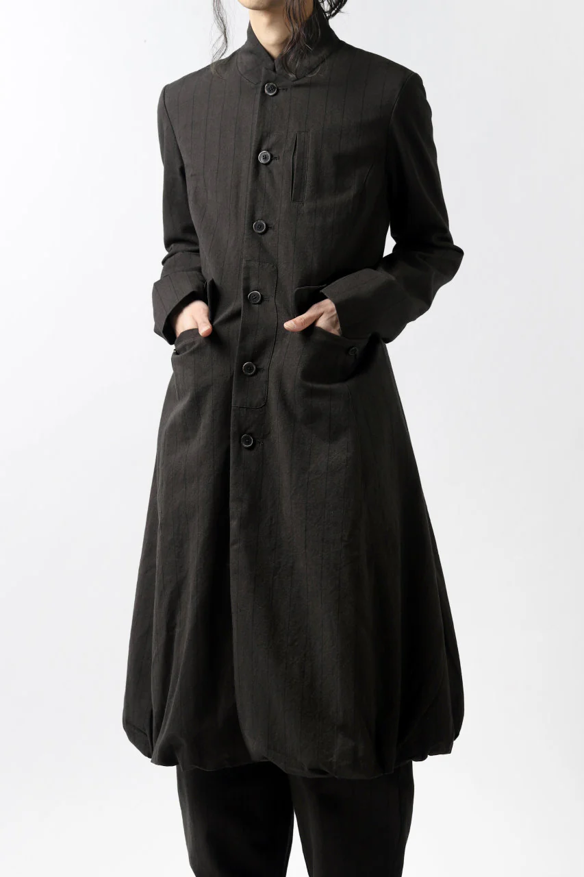 Aleksandr Manamis Balloon Long Jacket / Brown Stripe - Image 22