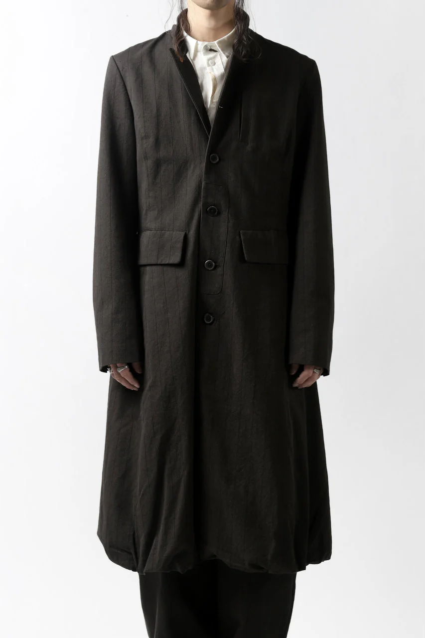 Aleksandr Manamis Balloon Long Jacket / Brown Stripe - Image 35
