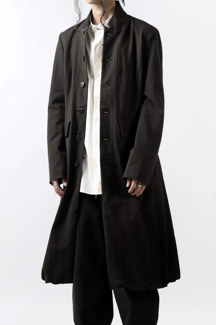 Aleksandr Manamis Balloon Long Jacket / Brown Stripe - Image 38