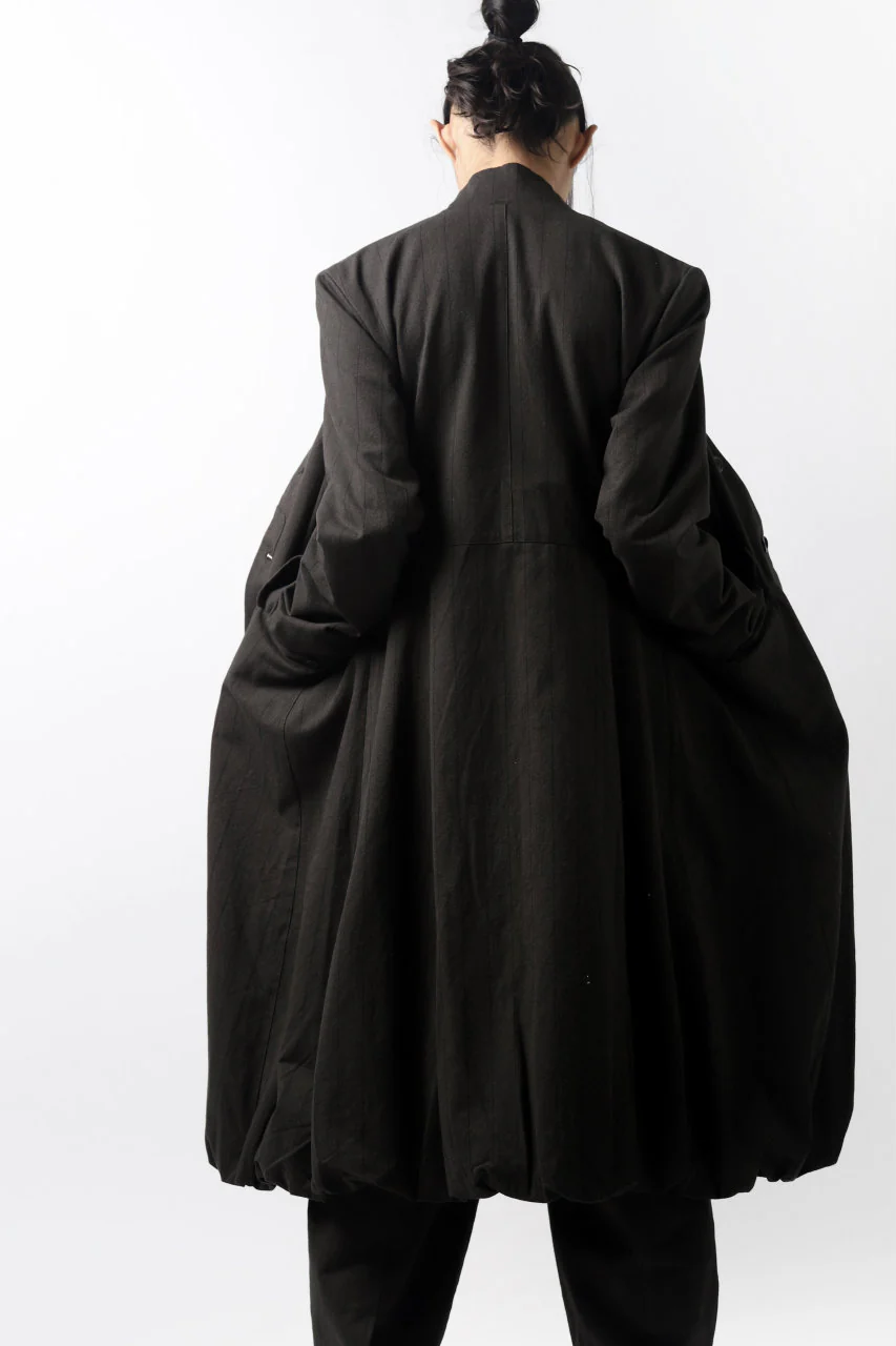 Aleksandr Manamis Balloon Long Jacket / Brown Stripe - Image 39