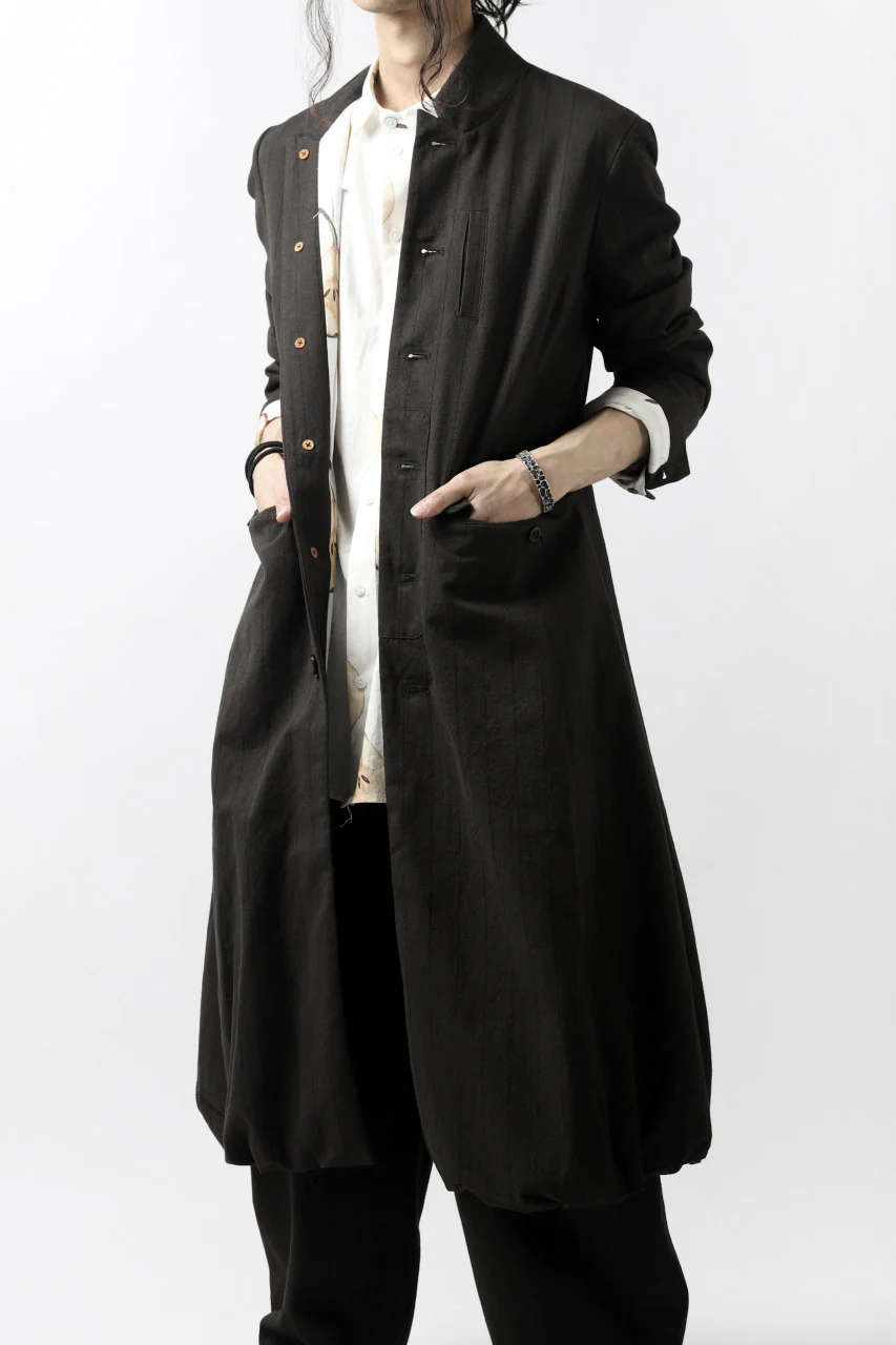 Aleksandr Manamis Balloon Long Jacket / Brown Stripe - Image 45