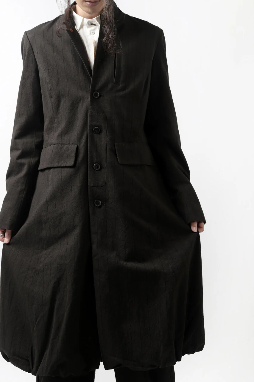 Aleksandr Manamis Balloon Long Jacket / Brown Stripe - Image 48