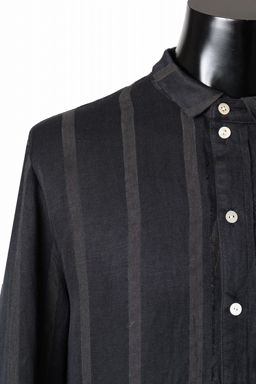 Aleksandr Manamis BIAS COLLAR STRIPE SHIRT (BLACK) - Image 10