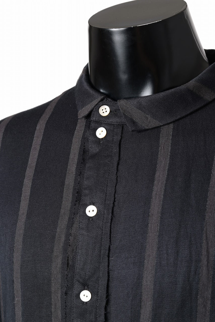Aleksandr Manamis BIAS COLLAR STRIPE SHIRT (BLACK) - Image 12