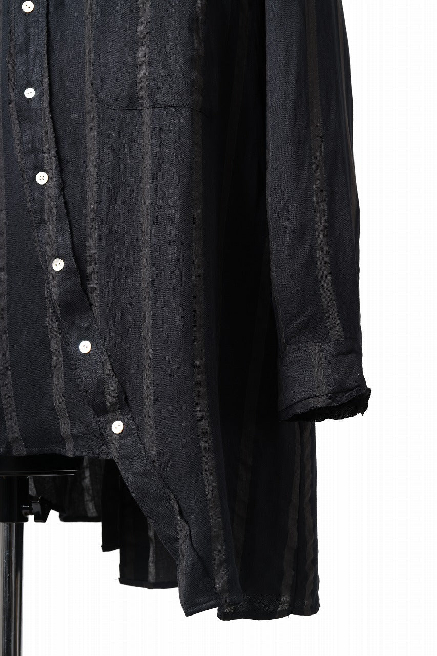 Aleksandr Manamis BIAS COLLAR STRIPE SHIRT (BLACK) - Image 13